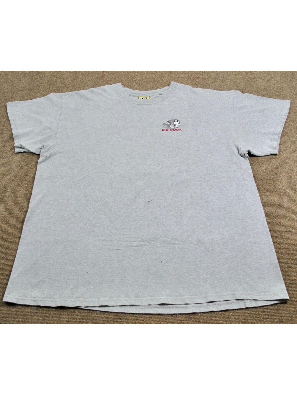 Big Dogs Vintage Football Gray Animal Y2K Dog Shirt Size X-Large